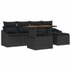 vidaXL Garden Dining Set with Cushion 6 pcs Black and Brown