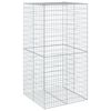 vidaXL Gabion Basket with Cover 100x100x200 cm Galvanised Iron