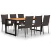 vidaXL 7 Piece Garden Dining Set Brown