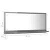 vidaXL Bathroom Mirror High Gloss Grey 80x10.5x37 cm Engineered Wood