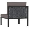 vidaXL Right Corner Sofa with Cushion Anthracite Poly Rattan