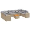 vidaXL 11 Piece Garden Sofa Set with Cushions Beige Poly Rattan