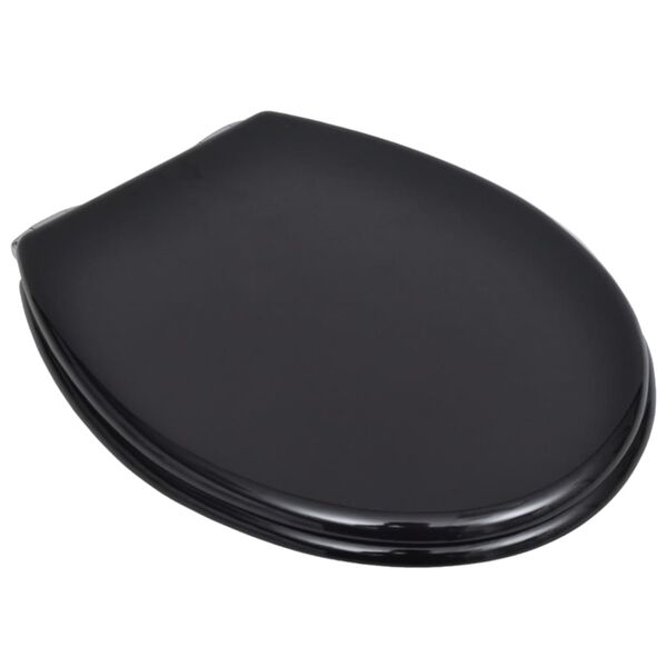 vidaXL Toilet Seats with Soft Close Lids 2 pcs MDF Black
