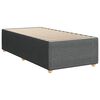 vidaXL Box Spring Bed with Mattress Dark Grey King Single Fabric