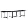 vidaXL 17 Piece Outdoor Dining Set with Cushions Poly Rattan Black