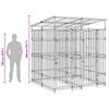 vidaXL Outdoor Dog Kennel with Roof Steel 3.69 m&sup2;