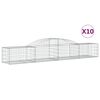 vidaXL Arched Gabion Baskets 10 pcs 300x50x40/60 cm Galvanised Iron