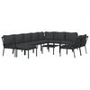 vidaXL 11 Piece Garden Lounge Set with Grey Cushions Steel