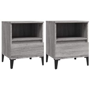 vidaXL Bedside Cabinets 2 pcs Grey Sonoma 40x35x50 cm