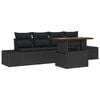 vidaXL Garden Sofa Set 5 pcs Black and Brown