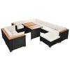 vidaXL 10 Piece Garden Lounge Set with Cushions Poly Rattan Black