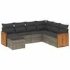 vidaXL 7 Piece Garden Sofa Set with Cushions Grey Poly Rattan