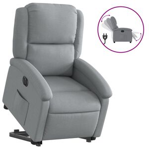 vidaXL Electric Stand up Recliner Chair Light Grey Fabric