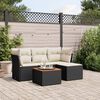 vidaXL 5 Piece Garden Sofa Set with Cushions Black Poly Rattan