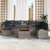 vidaXL Garden Sofa Set with Storage 9 pcs Grey Poly rattan