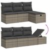 vidaXL 8 Piece Garden Sofa Set with Cushions Grey Poly Rattan