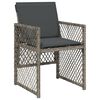 vidaXL 5 Piece Garden Dining Set with Cushions Grey Poly Rattan
