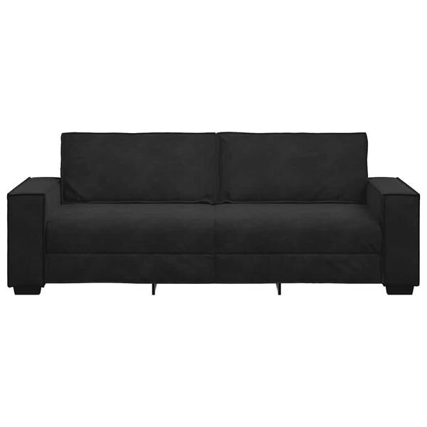 vidaXL 3-Seater Sofa Black 180 cm Velvet