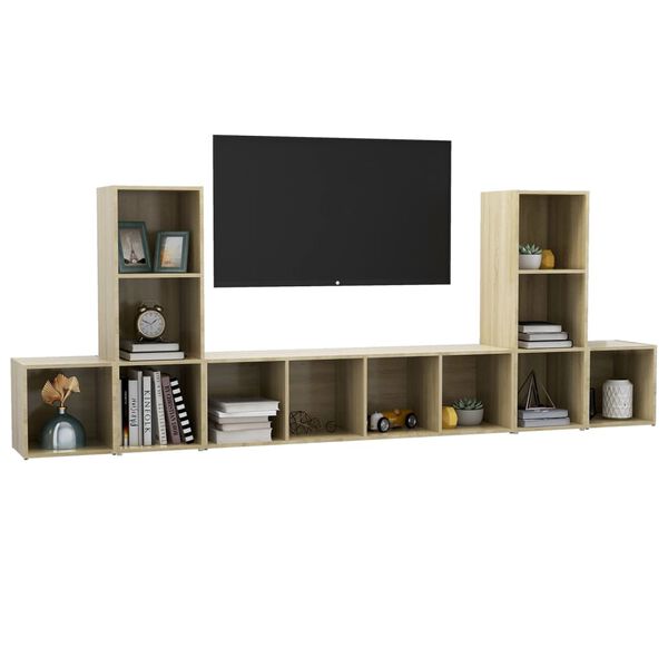 vidaXL 5 Piece TV Cabinet Set Sonoma Oak Engineered Wood