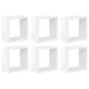 vidaXL Wall Cube Shelves 6 pcs High Gloss White 26x15x26 cm