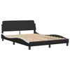 vidaXL Bed Frame "Viana" with LED without Mattress Black and White 137x190 cm
