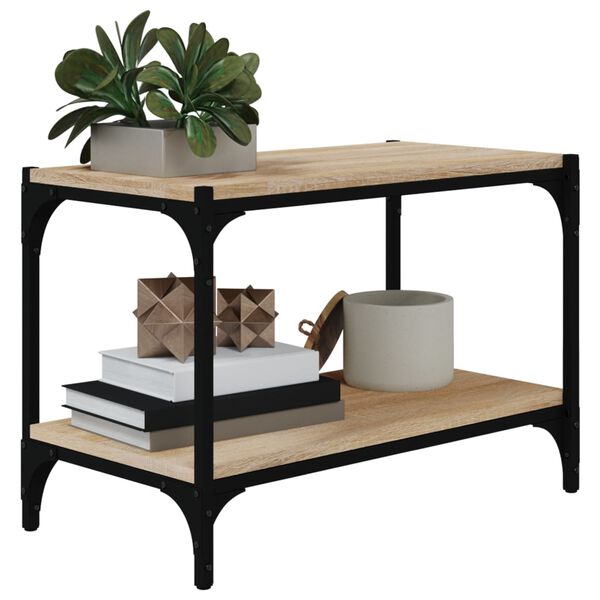 vidaXL TV Cabinet Sonoma Oak 60x33x41 cm Engineered Wood and Steel