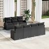 vidaXL Garden Sofa Set with Cushion 8 pcs Black Poly Rattan