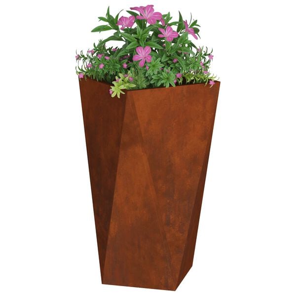 vidaXL Planter 2 pcs Rusty 40 x 40 x 75 cm Weathering Steel