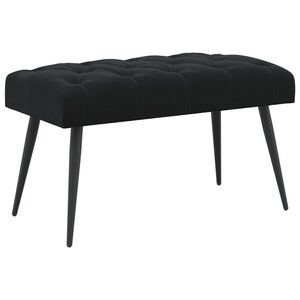 vidaXL Bench with Button Tufted Black 80 x 40 x 46 cm Velvet