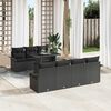 vidaXL Garden Sofa Set with Cushion 8 pcs Black Poly Rattan