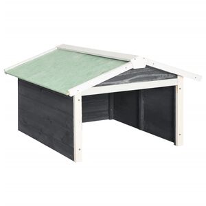 vidaXL Robotic Lawn Mower Garage 72x87x50 cm Grey and White Firwood