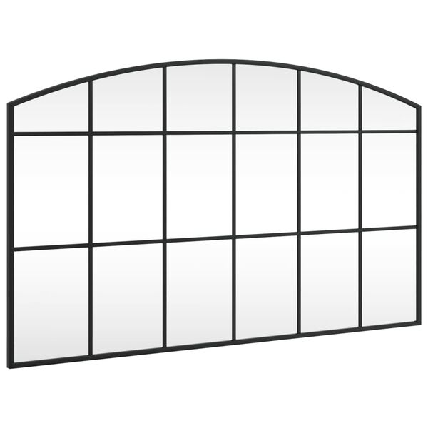 vidaXL Wall Mirror Black 100x60 cm Arch Iron