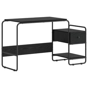 vidaXL Desk with Storage Black Oak 131.5 x 50 x 75.5 cm