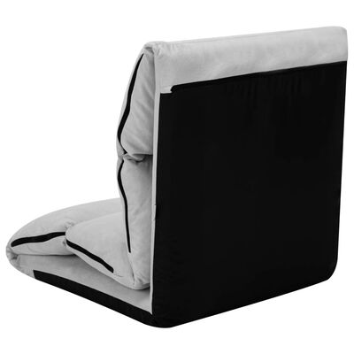 vidaXL Folding Floor Chair Light Grey Microfibre