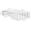 vidaXL Dog Kennel Black 19.36 m² Steel