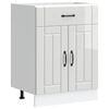 vidaXL Kitchen Base Cabinet "Lucca" High Gloss White Engineered Wood