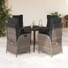 vidaXL 5 Piece Garden Dining Set with Cushions Grey Poly Rattan