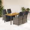 vidaXL 5 Piece Garden Bistro Set with Cushions Grey Poly Rattan