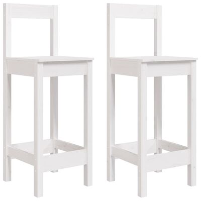 vidaXL Bar Chairs 2 pcs White 40x41.5x112 cm Solid Wood Pine