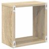vidaXL Wall Cube Shelves 4 pcs White and Sonoma Oak 26x15x26 cm