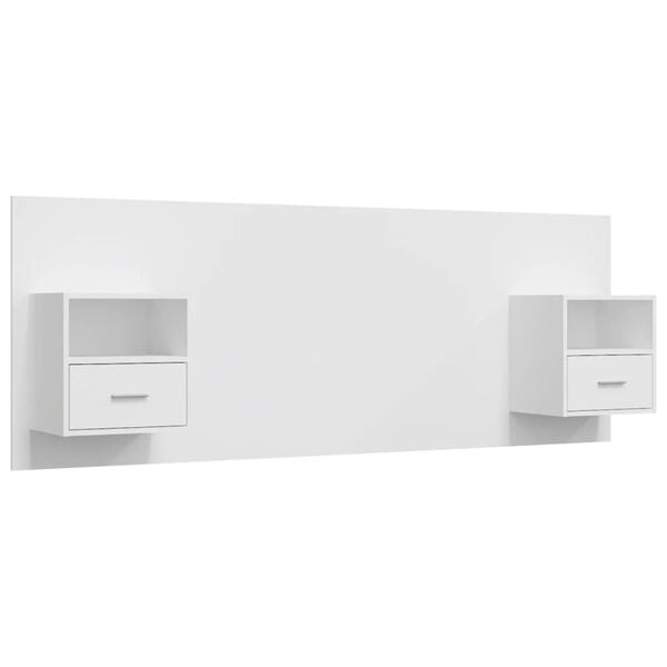 vidaXL Bed Headboard with Cabinets White Engineered Wood