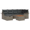vidaXL Garden Sofa Set with Cushion 7 pcs Grey Poly rattan