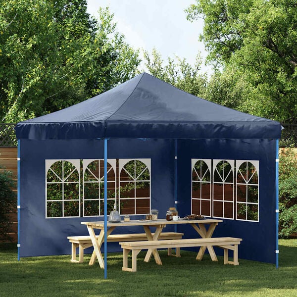 vidaXL Partytent Sidewall 2 pcs with Window PE Blue
