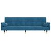 vidaXL Sofa Bed with Cushions Black Velvet