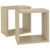 vidaXL Wall Cube Shelves 2 pcs Sonoma Oak 26x15x26 cm