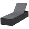 vidaXL Sun Lounger with Cushion Poly Rattan Black