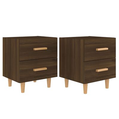 vidaXL Bed Cabinets 2 pcs Brown Oak 40x35x47.5 cm