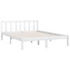 vidaXL Bed Frame without Mattress White Solid Wood Double