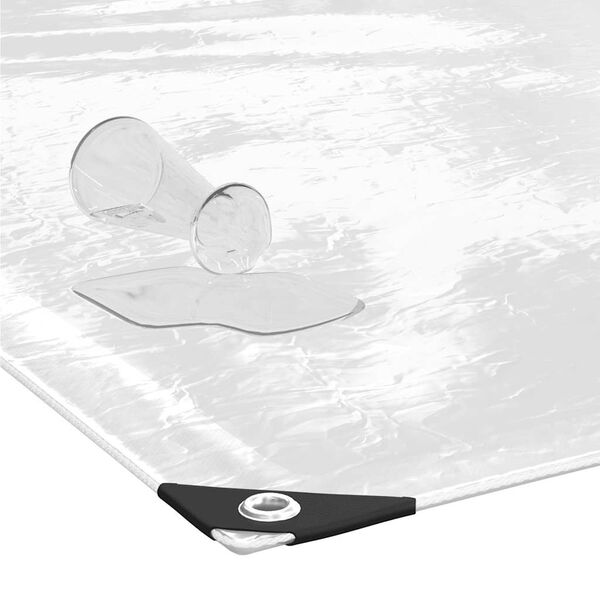 vidaXL Clear Tarpaulin with Eyelets 3x6 m PVC