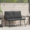 vidaXL Garden Bench with Cushion Grey 114 x 64 x 78cm Metal